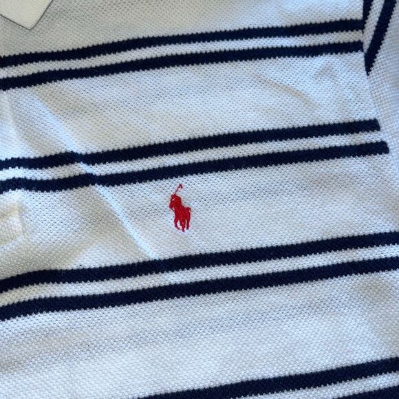 Polo By Ralph Lauren Men’s XL Blue White Striped Polo Shitt - Picture 2 of 4